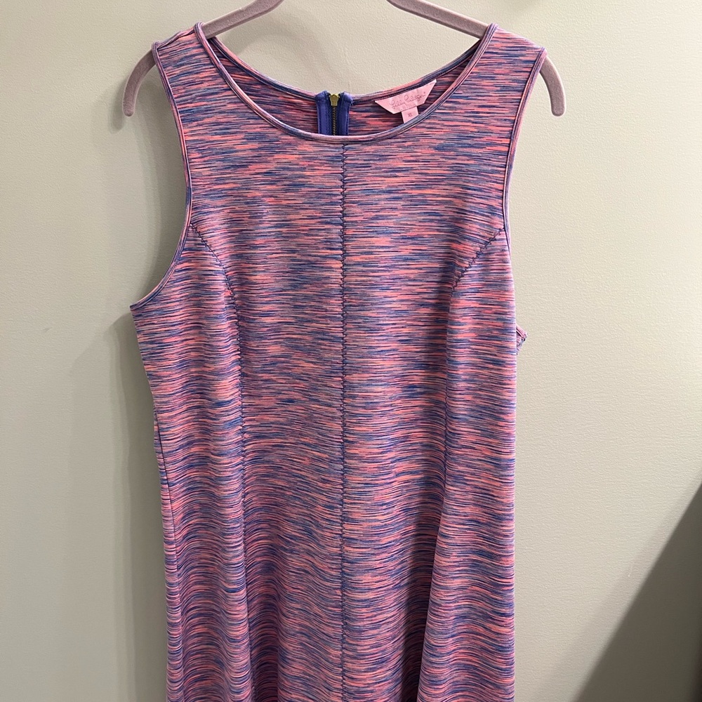 Lilly Pulitzer Sleeveless Heathered Pink & Blue Shift Dress